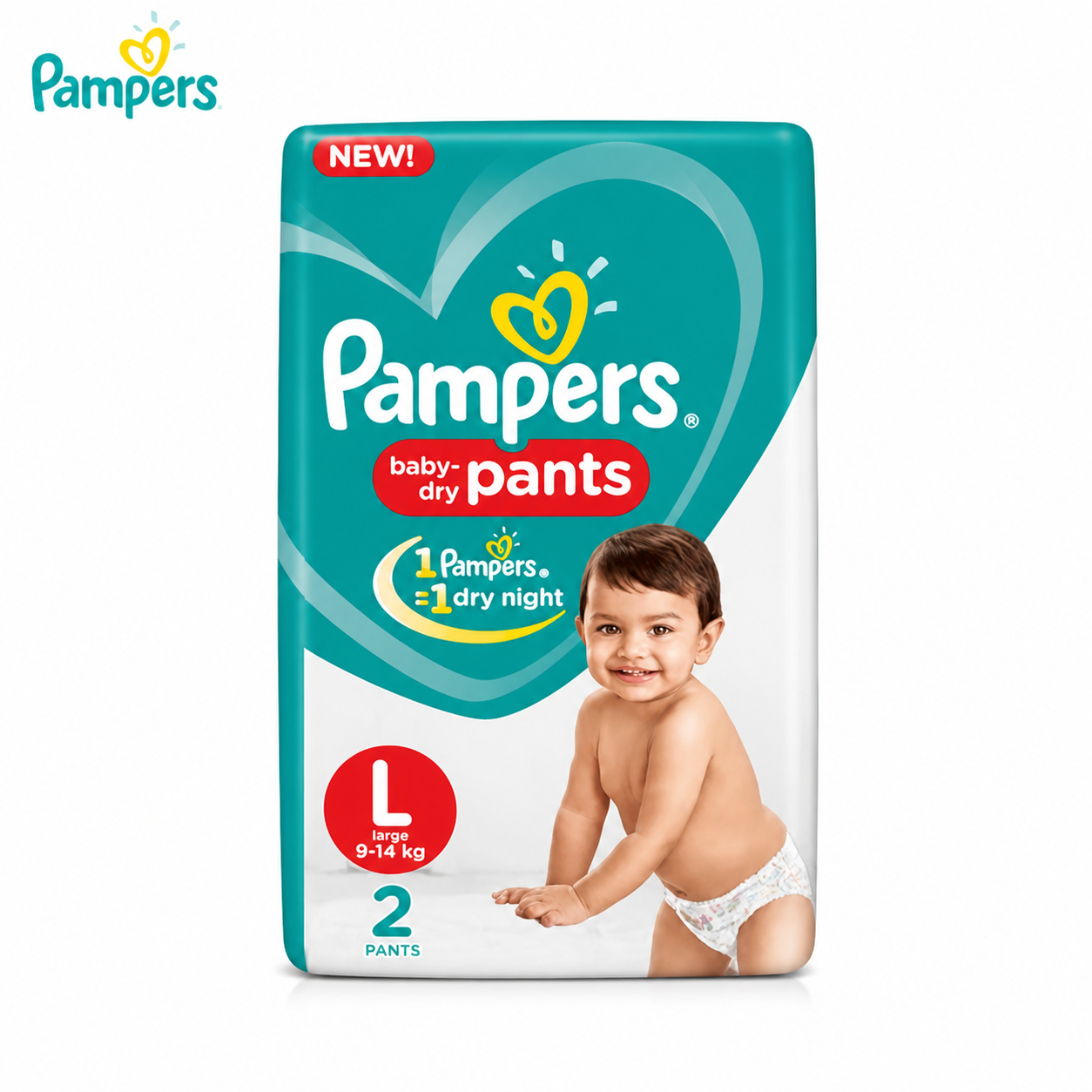Pampers Baby Dry All Night Pants L (9–14 kg) | Up to 12 Hours Dryness – Soft Comfortable Fit Diapers for Babies