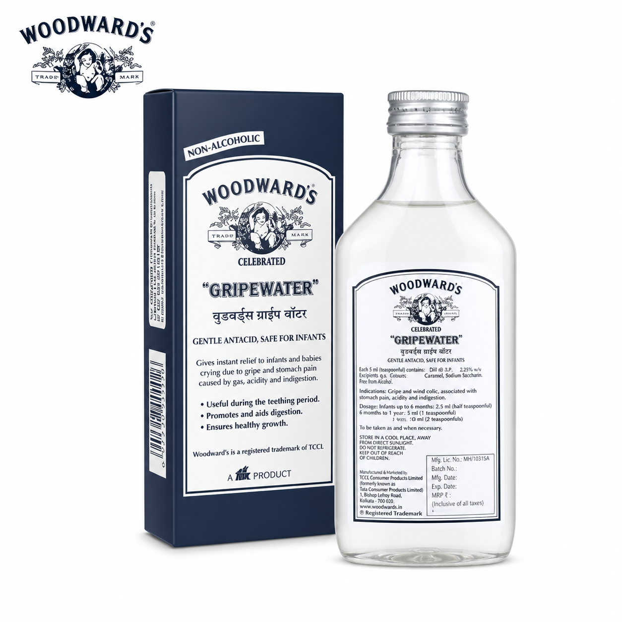 Woodward’s Gripe Water 130ml | Baby Colic Relief & Digestion Support Liquid – Gentle, Alcohol-Free Tummy Care for Newborns