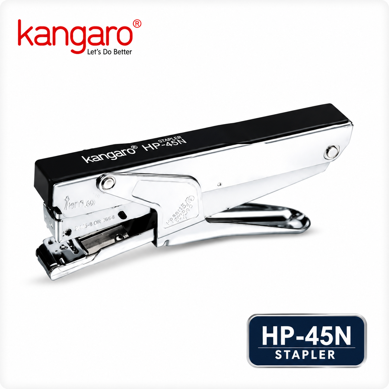 Kangaro HP-210 Stapler | Heavy Duty Metal Stapler with High Capacity & Jam-Free Performance – Ideal for Office, School & Home Use