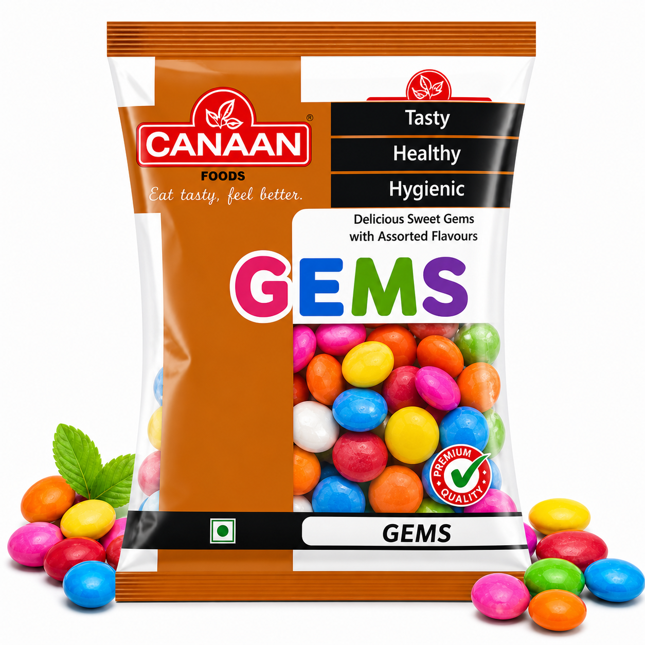 Canaan Gems 100G | Colorful Chocolate Candy Treats – Tasty Sweet Gems for Kids & Adults | Party Snacks, School Treats & On-the-Go Energy Bites