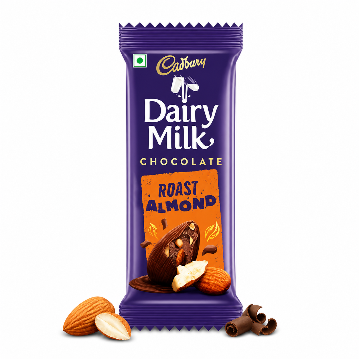 Cadbury Dairy Milk Roast Almond Chocolate 36G | Creamy Milk Chocolate with Crunchy Roasted Almonds – Premium Snack for Gifting & Indulgence