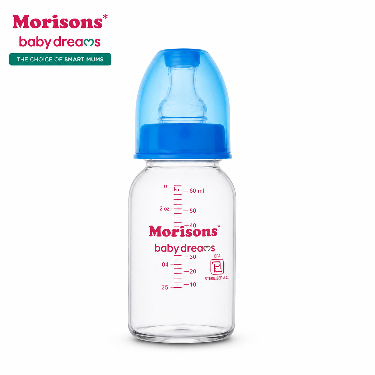 Morisons Baby Dreams Regal Feeding Bottle 125ml | Anti-Colic Nipple, BPA-Free & Leak-Proof – Safe Feeding for Newborns