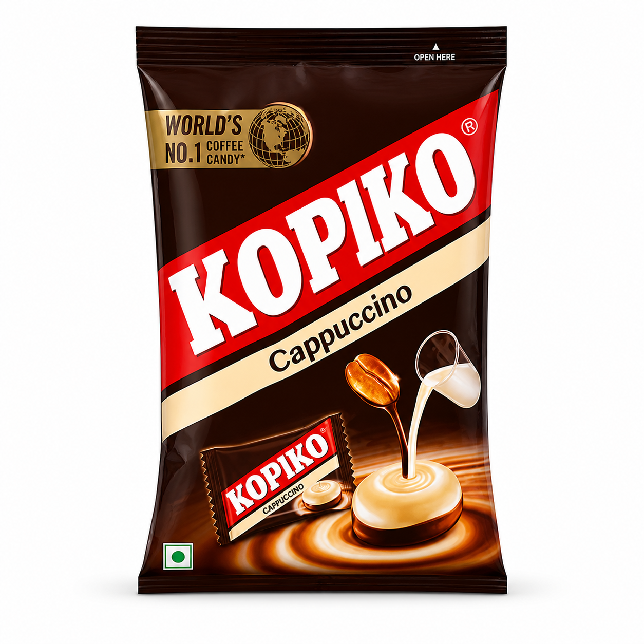 Kopiko Cappuccino Candy 161G | Rich Coffee Candy with Creamy Cappuccino Flavor – Instant Energy Sweet Treat for Coffee Lovers Anytime
