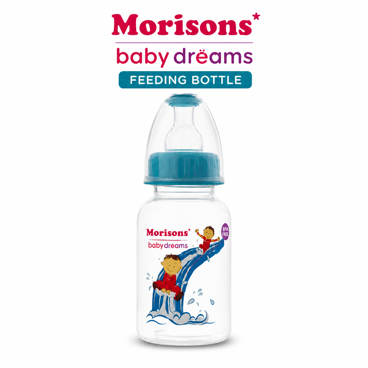 Morisons Baby Dreams Designer Feeding Bottle 125ml | BPA-Free Anti-Colic Baby Bottle for Newborns & Safe Everyday Feeding