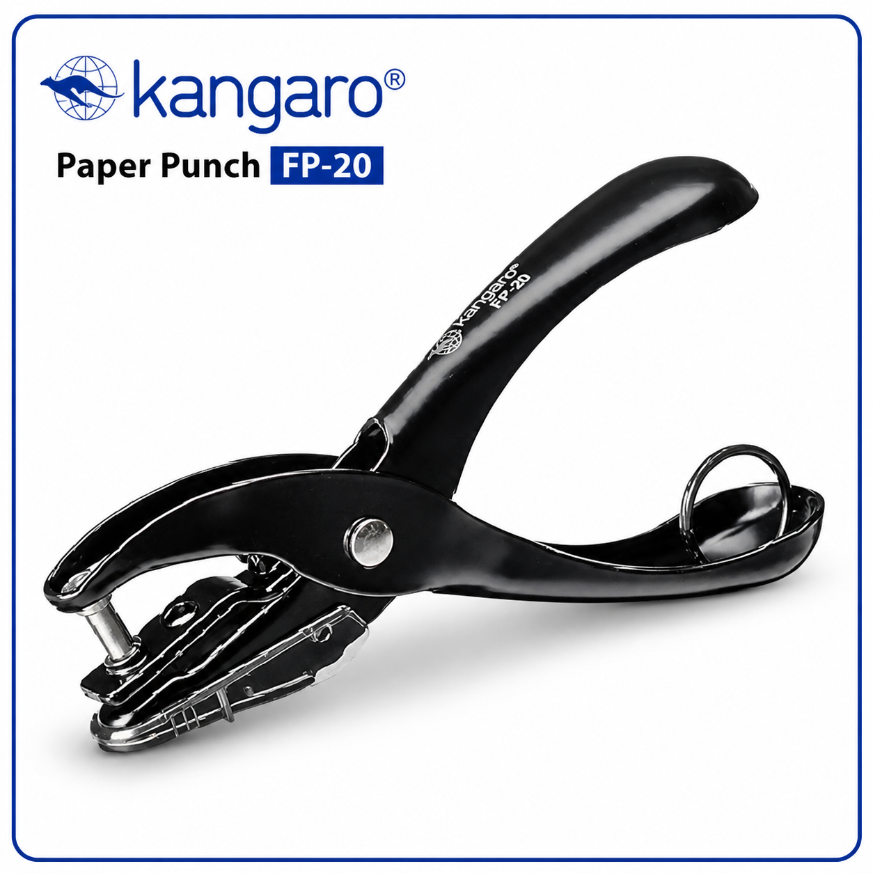 Kangaro FP-20 Paper Punch – Heavy Duty Metal Hole Punch | Smooth Easy Grip & Clean Punching | Ideal for Office, School & Home Use