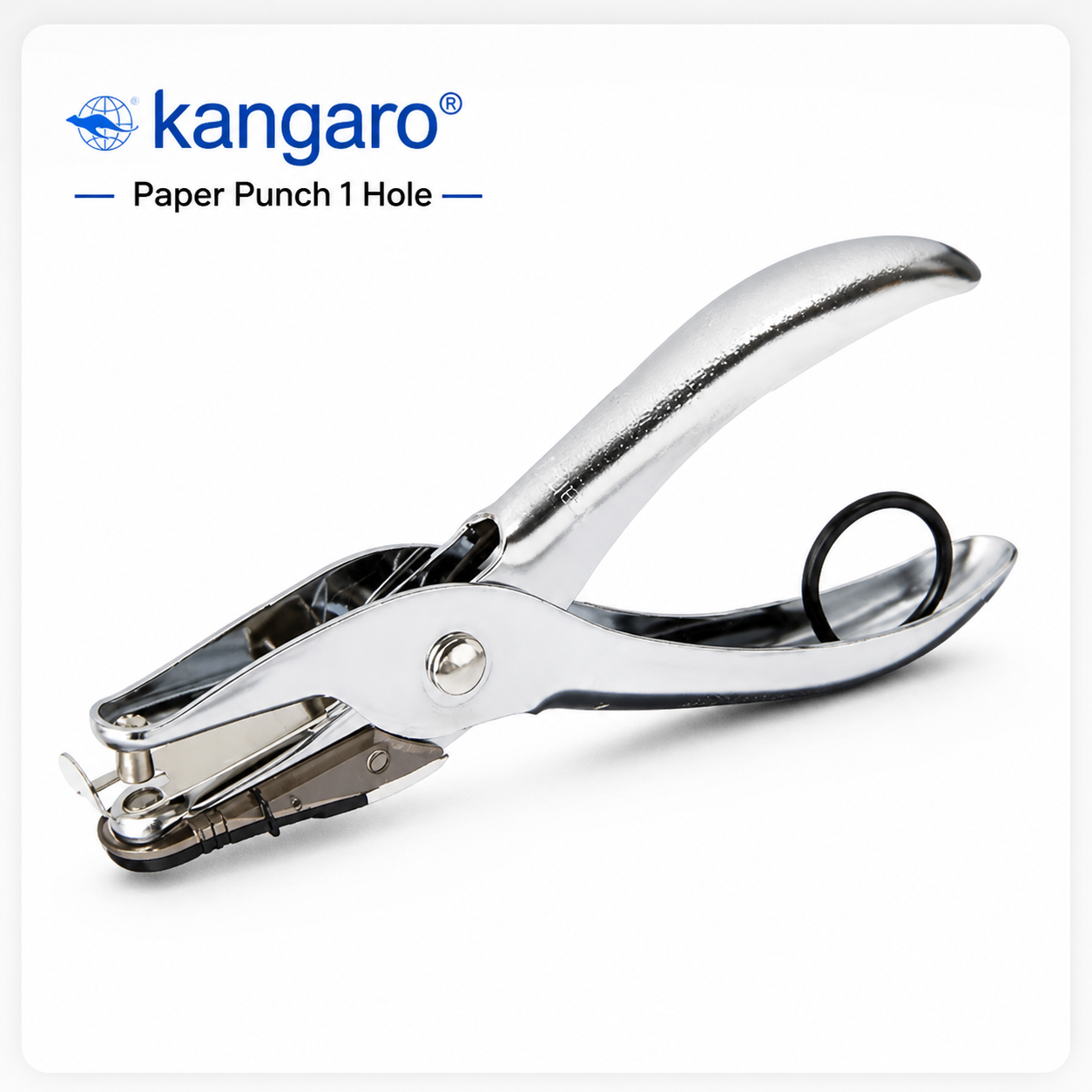 Kangaro 1 Hole Paper Punch – Compact Heavy Duty Metal Punch Machine | 6mm Precision Hole & Lock System | Ideal for Office, School & Craft Use