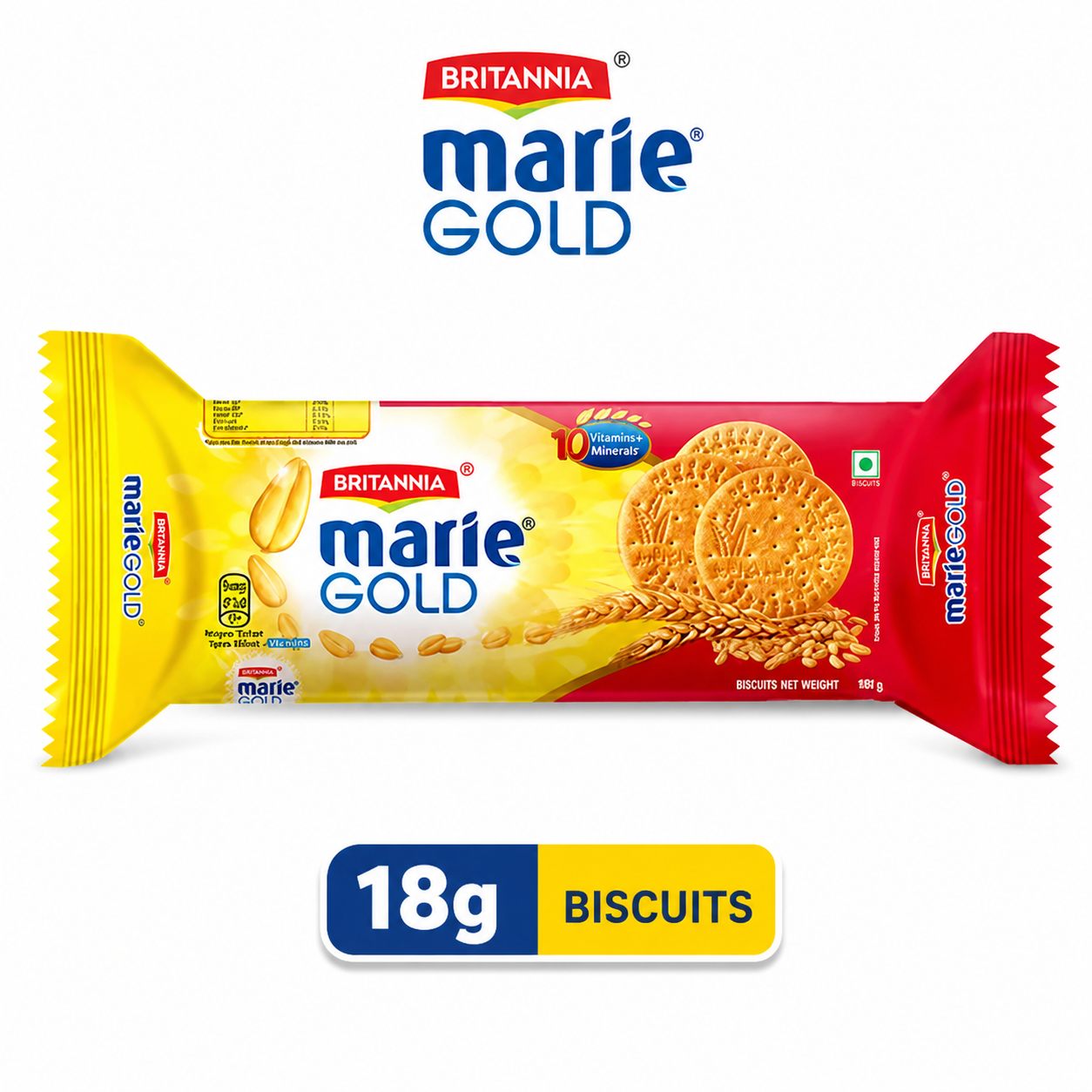 Britannia Marie Gold Biscuits 210G | Light & Crispy Tea-Time Biscuits with Wheat Goodness & Vitamins – Perfect Snack for All Ages