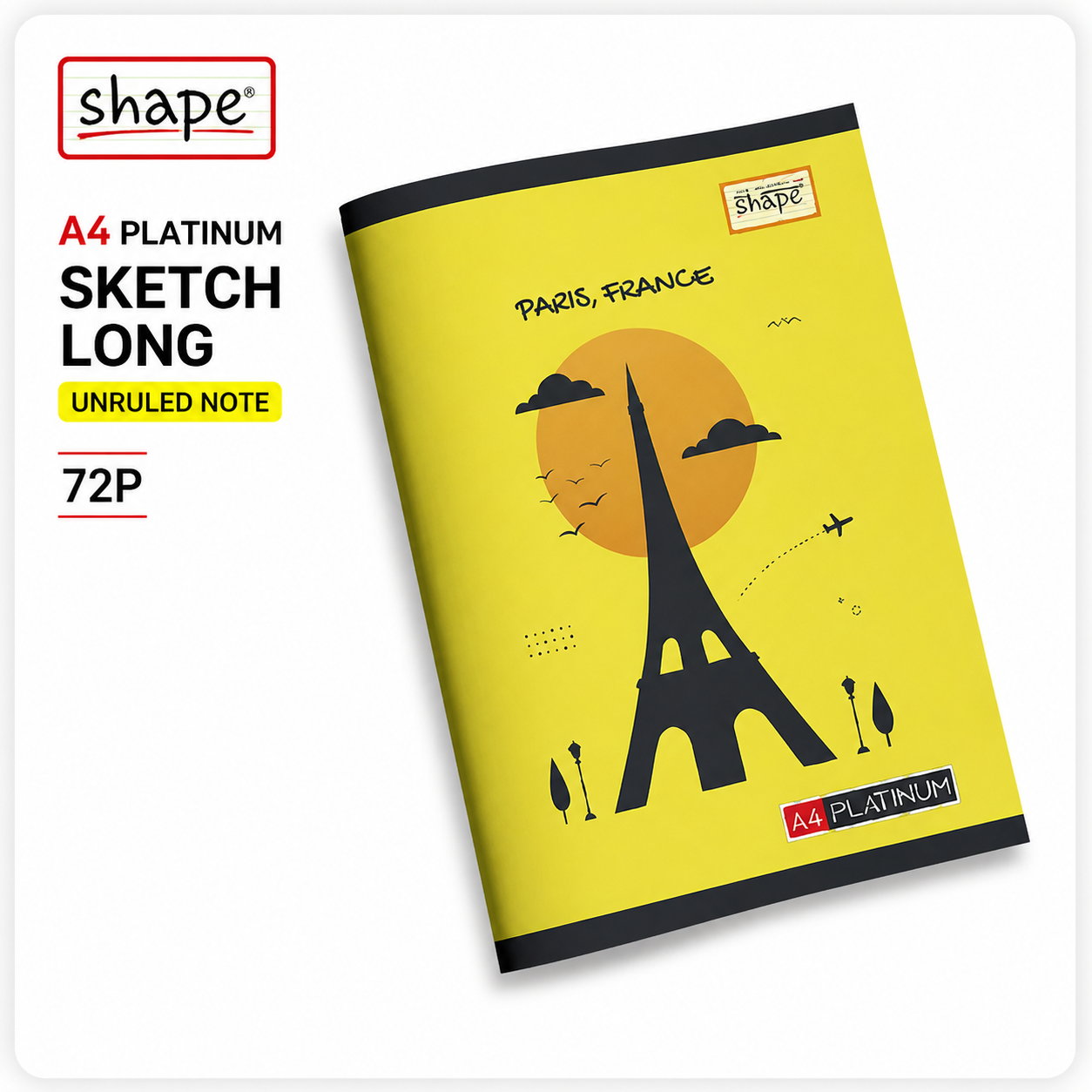 Shape A4 Platinum Sketch Long Unruled Note 72P