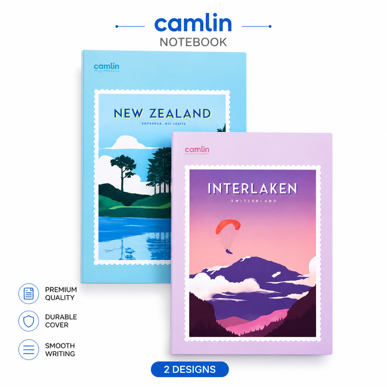 Camlin Long Unruled Notebook 184 Pages | Premium Quality Writing Book – Smooth Paper, Durable Binding for Students, School & Daily Notes