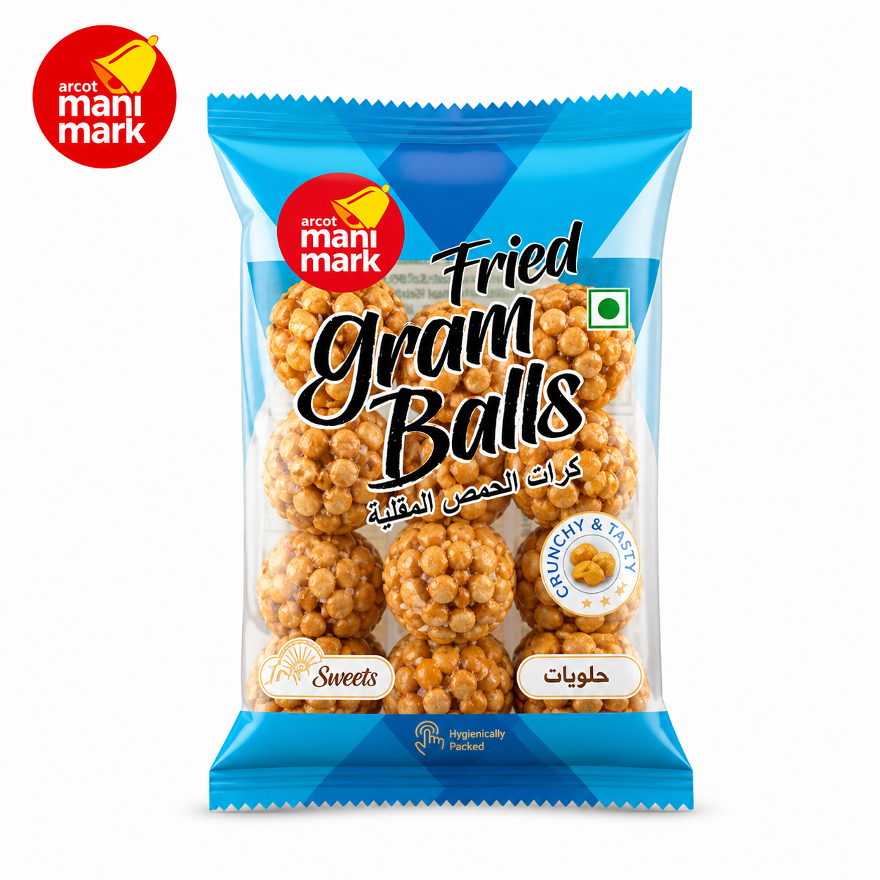 Mani Mark Fried Gram Balls | Crunchy Sweet Protein Snack | Traditional Jaggery Treat for Tea-Time, Kids & Family Sharing