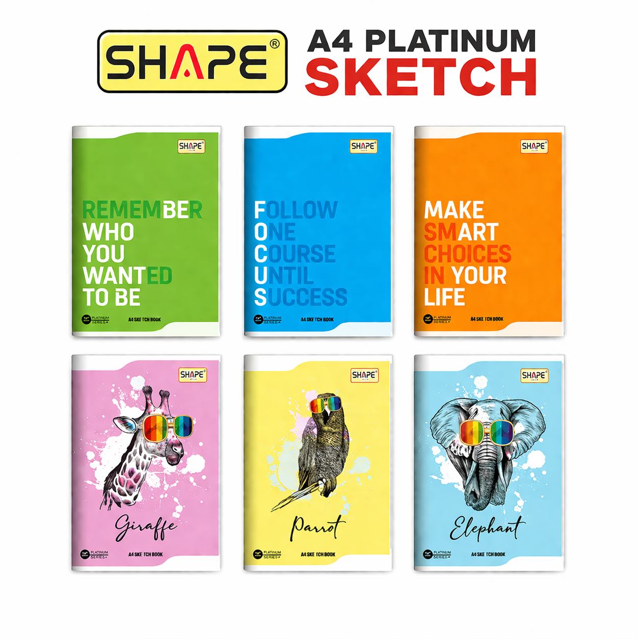 Shape A4 Platinum Sketch Book 36 Pages | Premium Drawing Paper for Sketching, Shading & Art Projects