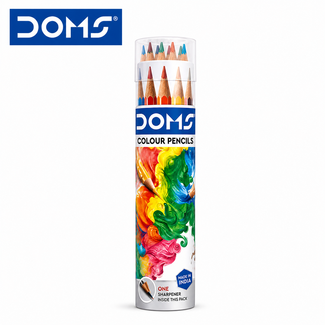 DOMS Long Colour Pencils 12 Shades | Smooth Rich Coloring, Break-Resistant Lead & Easy Grip for Kids, Students & Artists