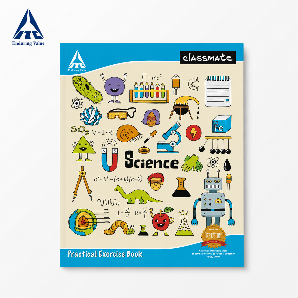 Classmate Physics Practical Book 168 Pages | Science Lab Record Notebook – Smooth Writing, Organized Layout for School Students & Experiments