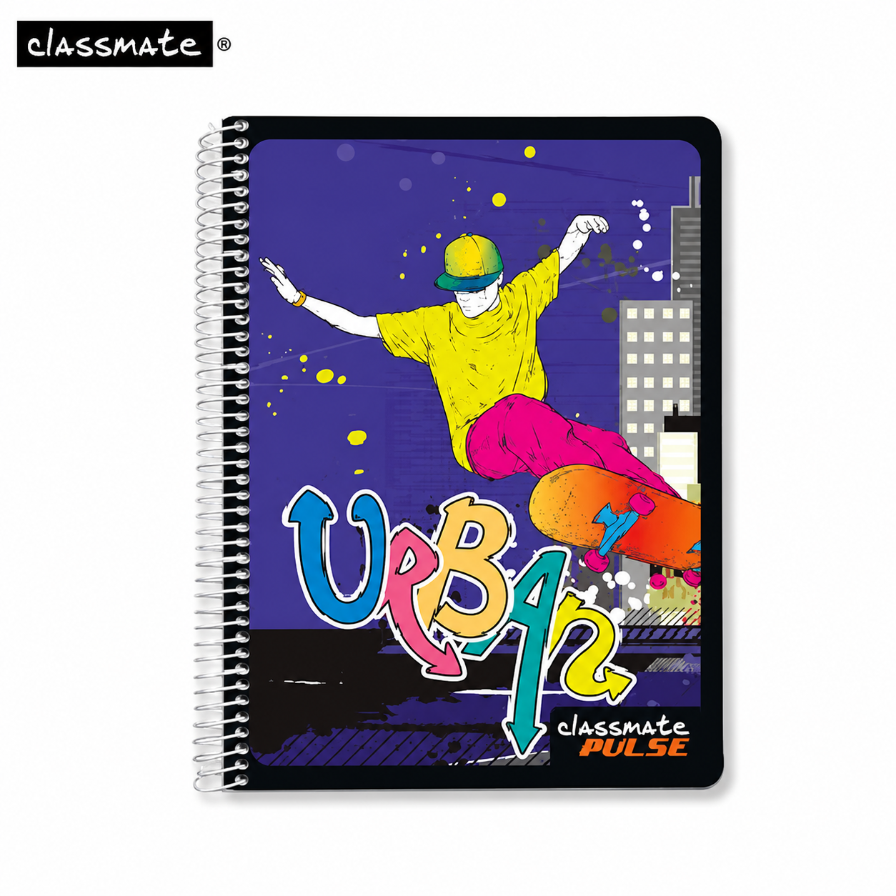 Classmate Pulse Spiral Notebook 180 Pages | Single Line Premium Note Book – Smooth Writing, Durable Cover for Students, School & College