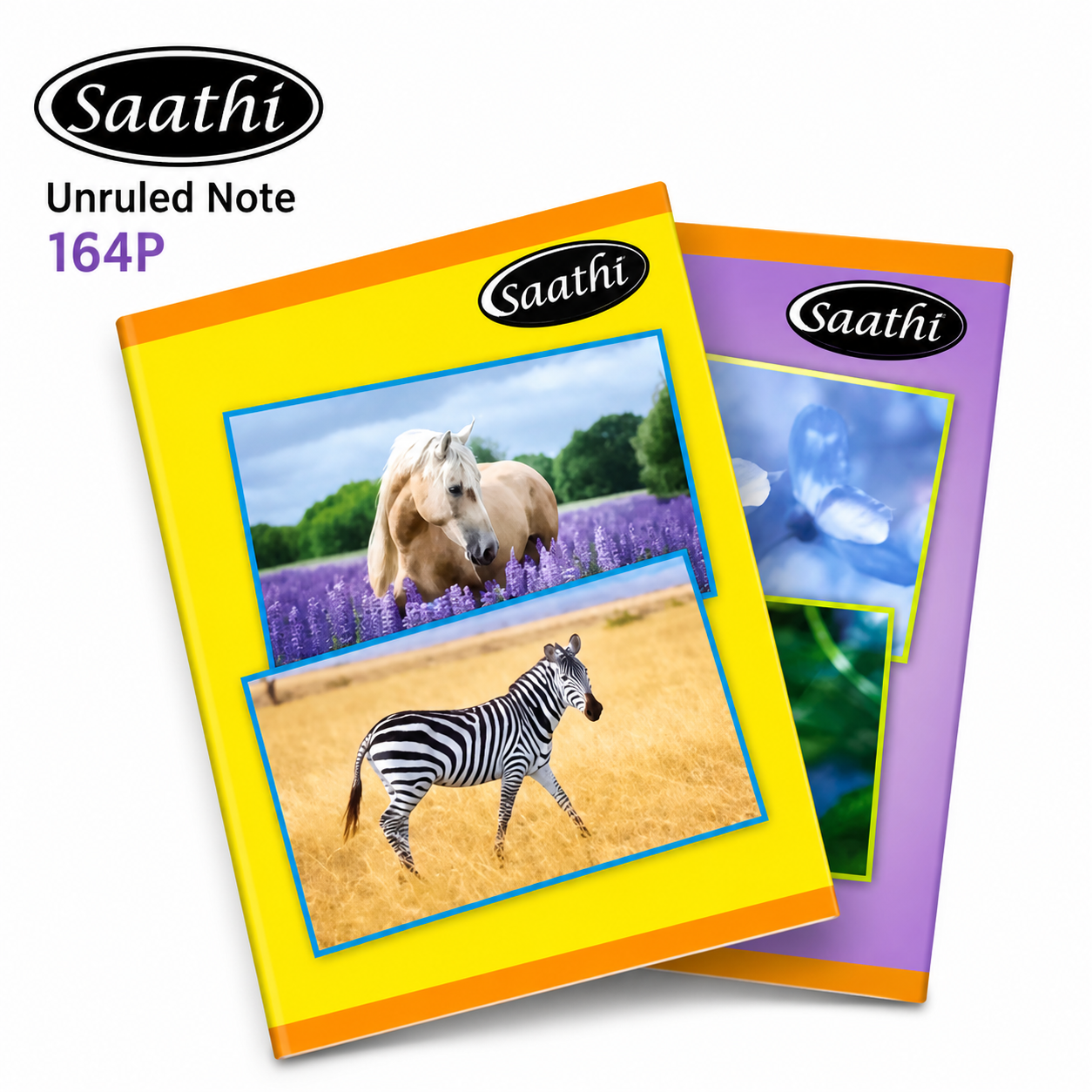 Saathi Unruled Notebook 164 Pages | Smooth Drawing & Writing Paper | Durable Sketch & Note Book for Students, Artists, School & Creative Use