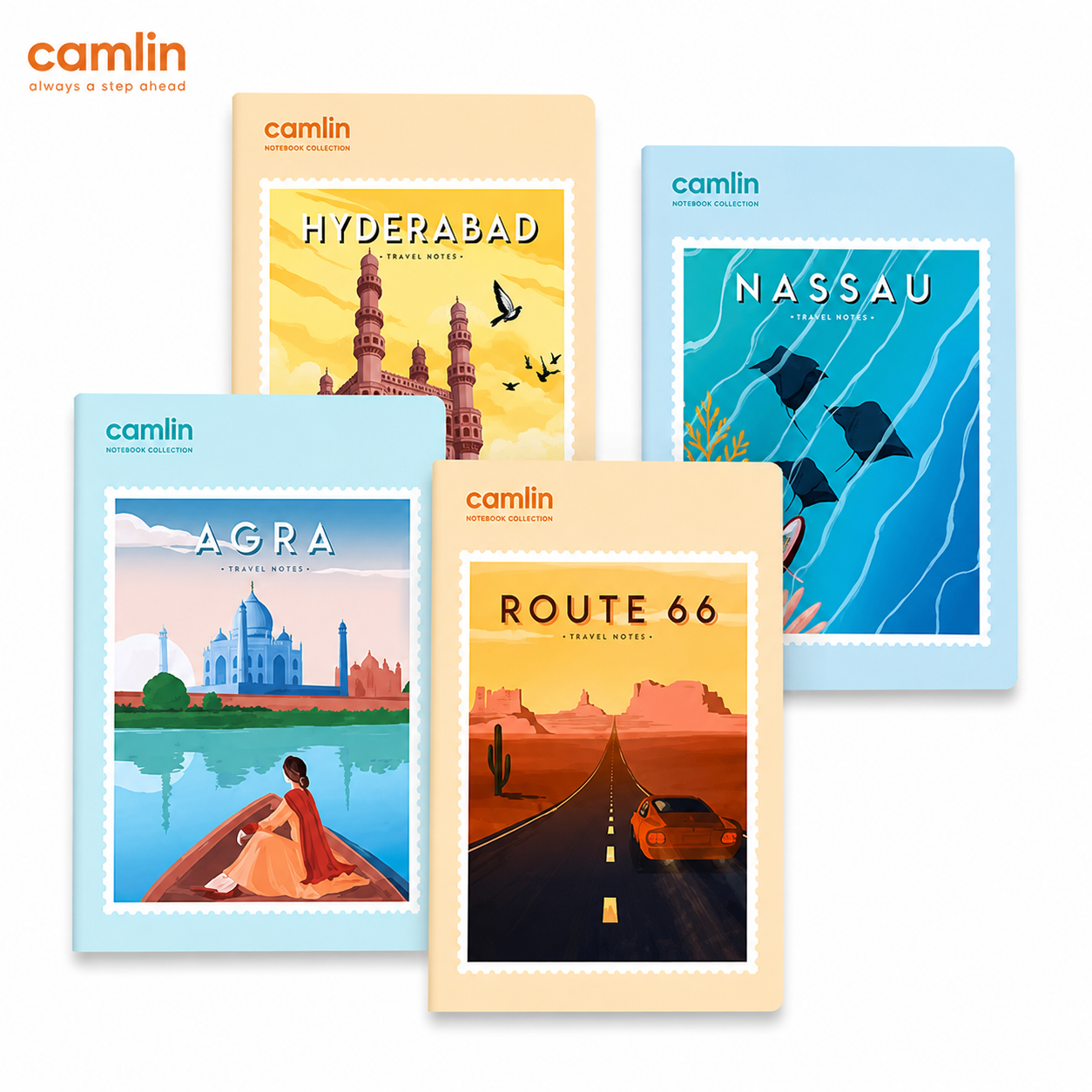 Camlin Long Unruled Notebook 50 Pages | Premium Plain Notebook for Sketching, Writing & Journaling – Lightweight Travel-Friendly for Students & Creators