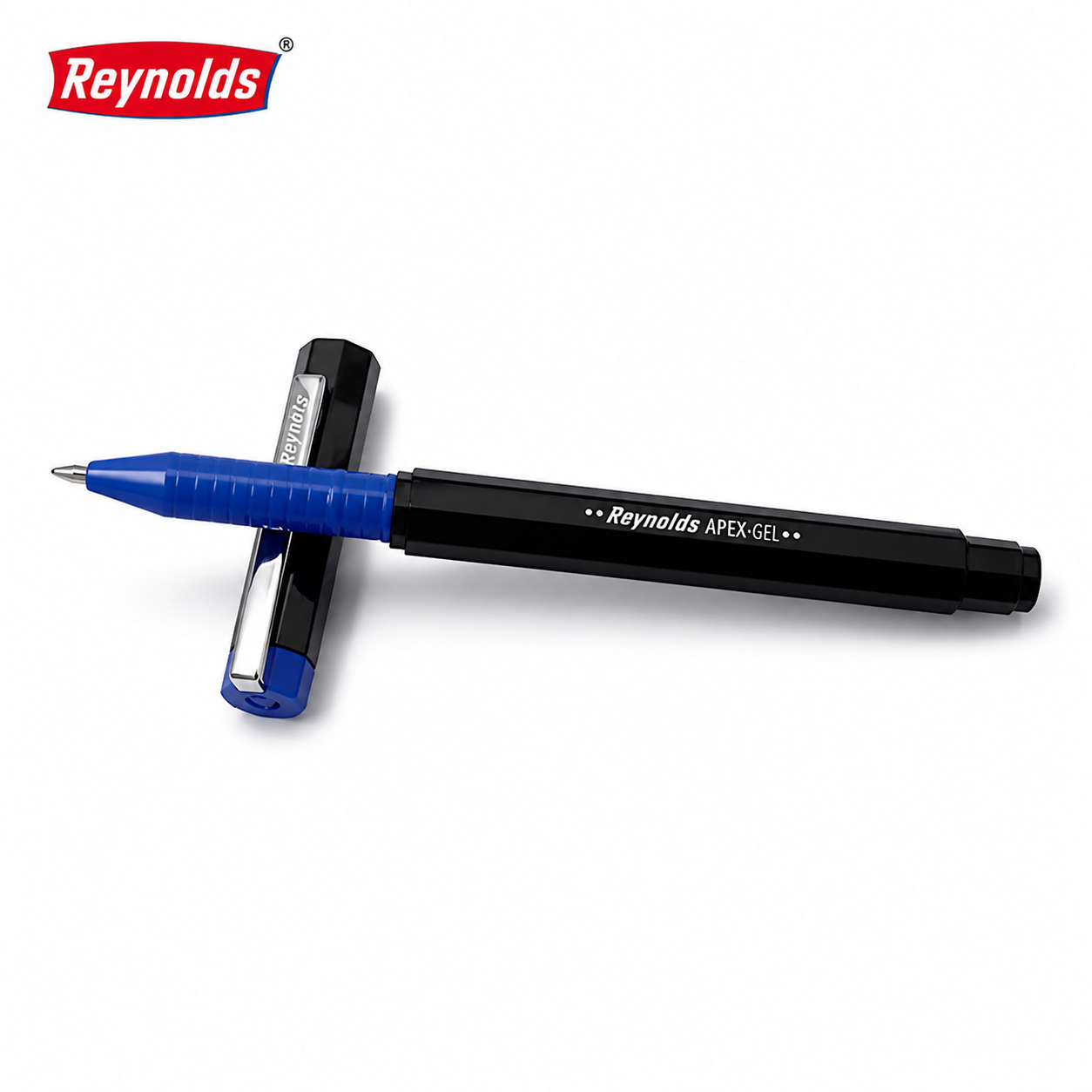 Reynolds Apex Gel Blue Pen | Smooth Writing Gel Ink Pen – Rich Bold Ink, Comfort Grip, Durable & Pocket Friendly for Students, Exams & Office Use