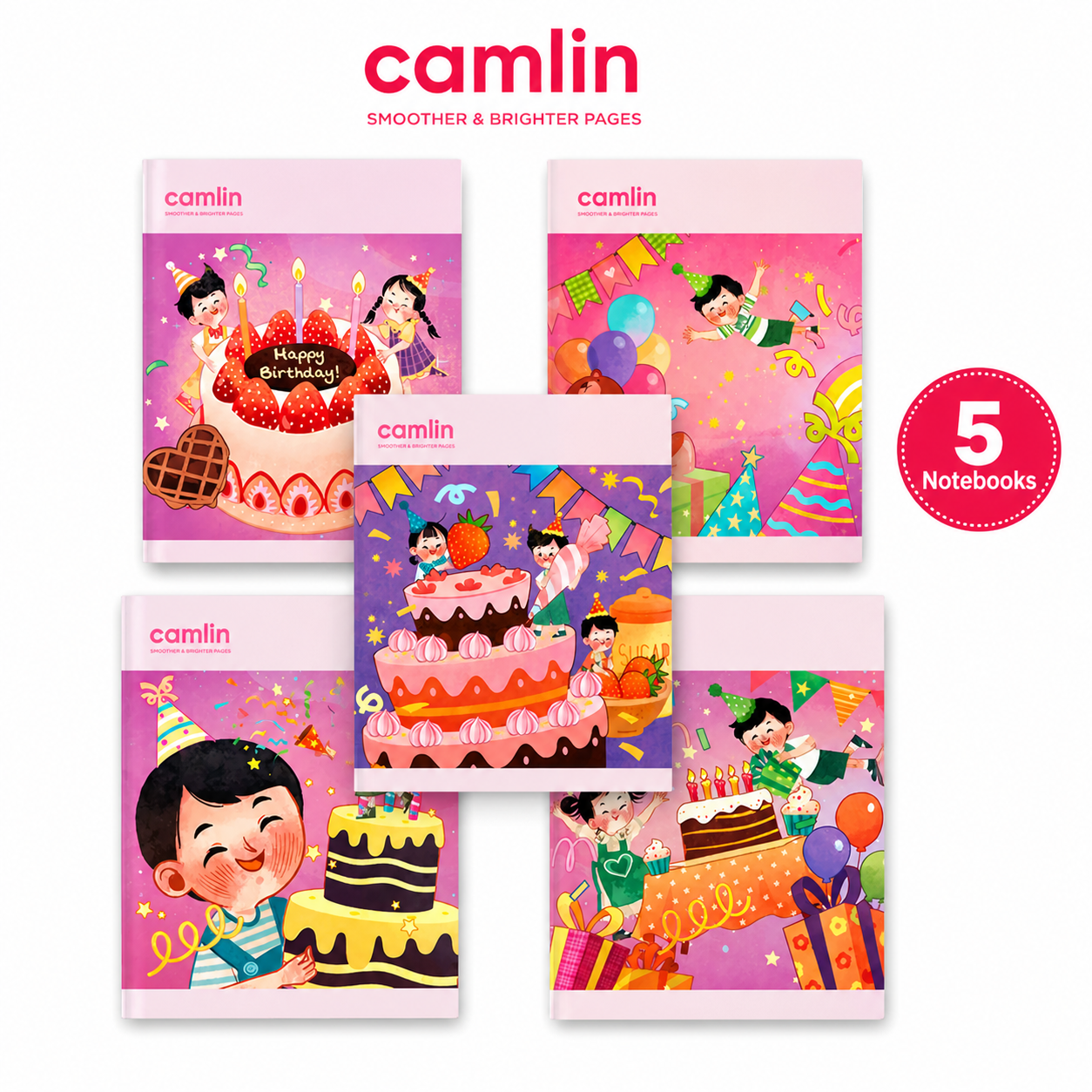 Camlin Short Four Line Notebook 164 Pages | Smooth Writing Kids Practice Book for Handwriting & School Use – Durable & Bright Paper