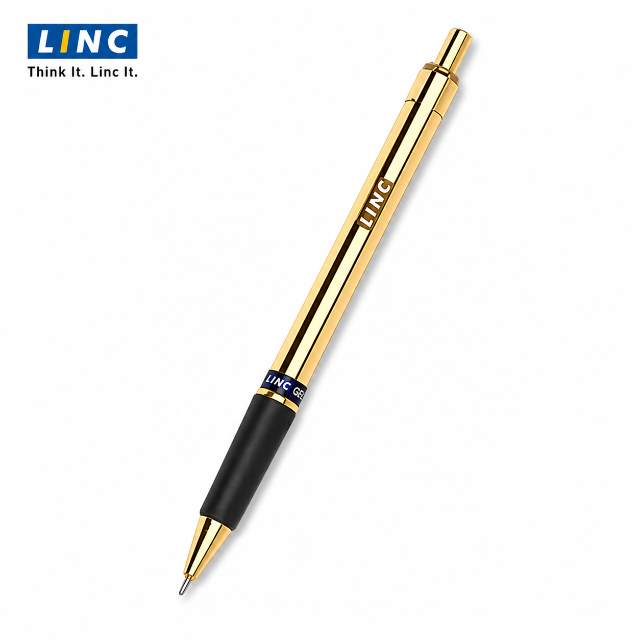 Pentonic Linc Signetta Gold Blue Ball Pen | Premium Metal Body Smooth Writing Pen – 0.7mm Fine Tip, Luxury Grip for Office, Students & Daily Use
