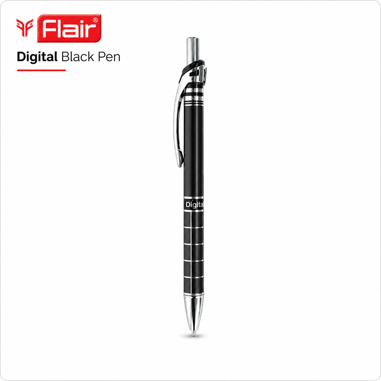Flair Digital Black Pen | Smooth Writing, Dark Bold Ink & Premium Grip | Stylish Everyday Pen for Office, Students & Gifting
