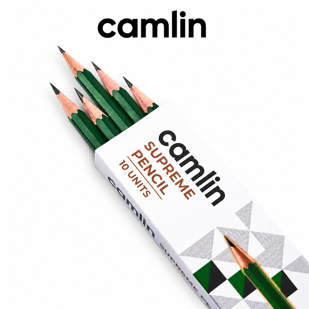 Camlin Supreme Smooth & Dark Pencils Pack of 10 | Strong Break-Resistant Graphite for Writing, Sketching & Exams – Premium School & Office Pencils
