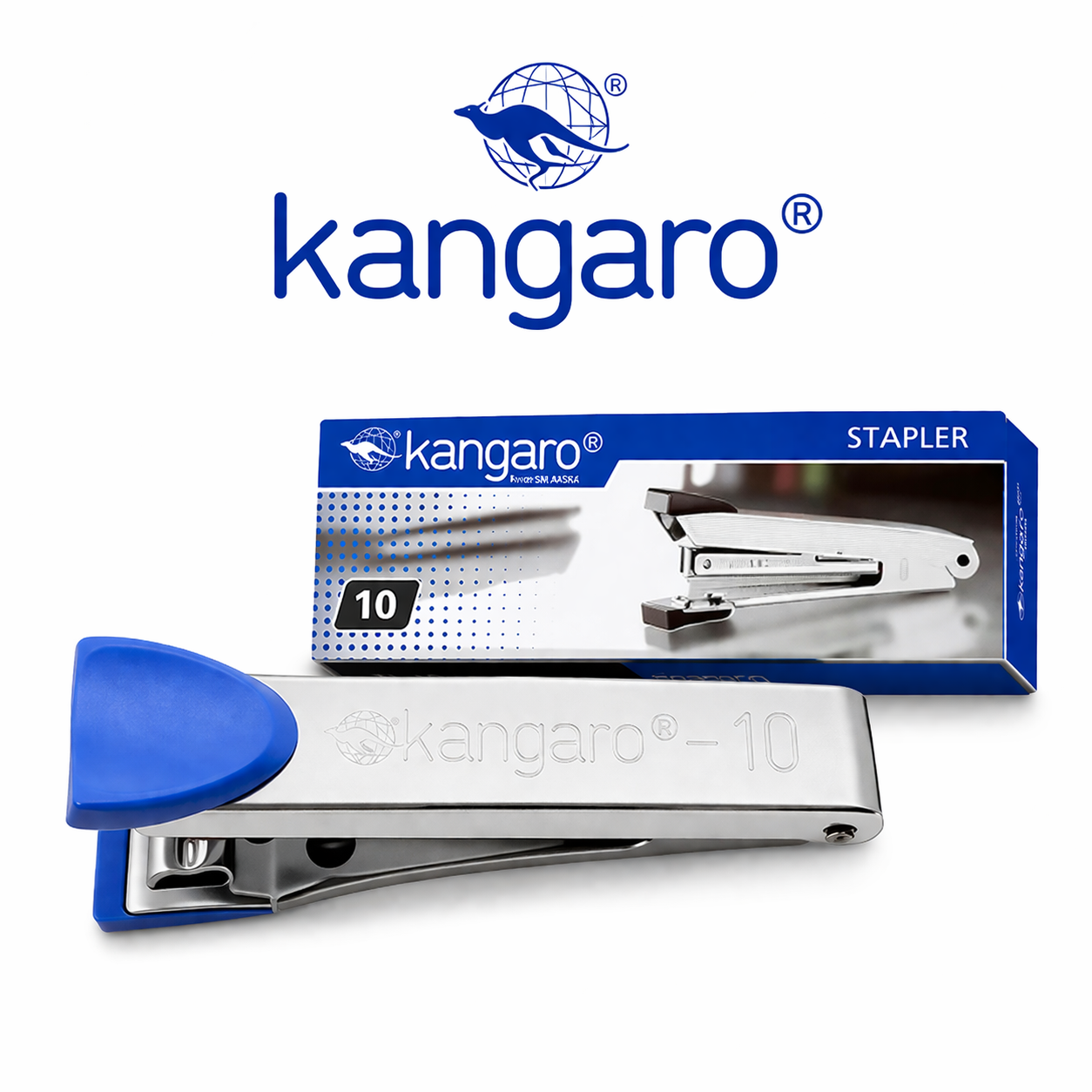 Kangaro Stapler No.10 | Compact Metal Stapler for Office, School & Home Use – Durable Build, Smooth Stapling & Easy Handling