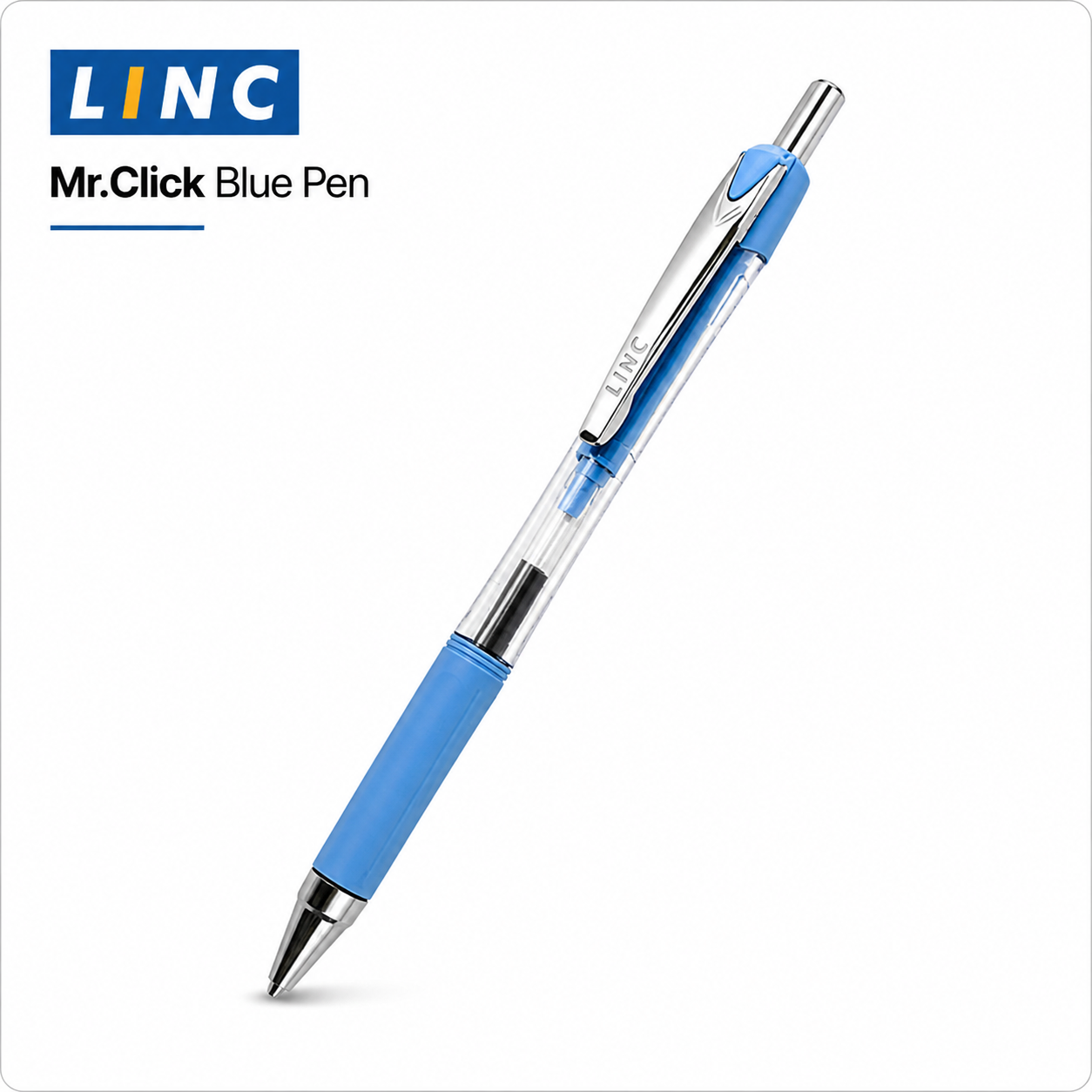 Linc Mr.Click Blue Pen | Smooth Writing, One-Click Mechanism & Smudge-Free Ink | Comfortable Grip for Students, Office & Daily Use