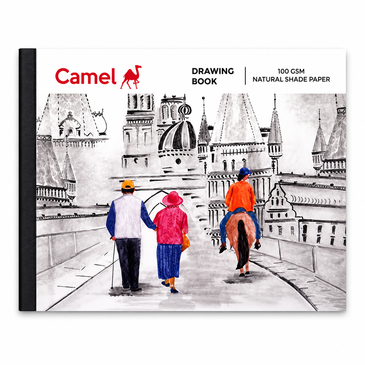 Camel Drawing Book 32 Pages | 100 GSM Natural Shade Sketch Book – Premium Art Paper for Students, Artists & Hobbyists | Smooth Surface for Pencil, Charcoal & Crayon