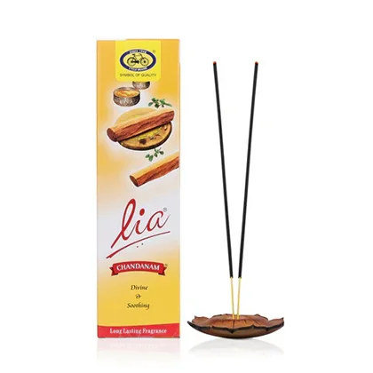 Cycle Lia Chandanam Agarbathi 90G | Pure Sandalwood Incense Sticks for Pooja, Meditation & Home Fragrance | Long-Lasting Calm Aroma