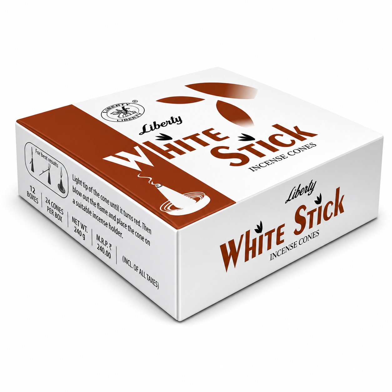 Liberty White Stick Incense Cones 10N | Long-Lasting Soothing Aroma for Meditation, Pooja & Home Fragrance
