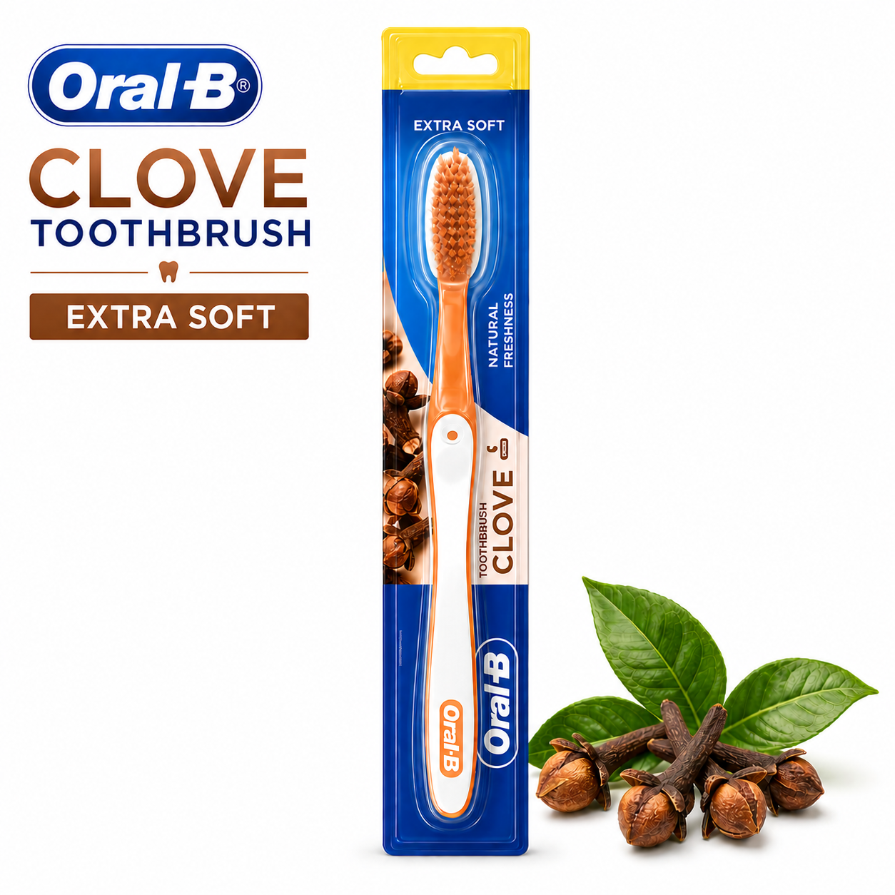 Oral-B Shiny Clean Clove Extra Soft Toothbrush 1N | Gentle Gum Care & Fresh Breath – Ultra Soft Bristles for Kids & Adults Daily Oral Hygiene