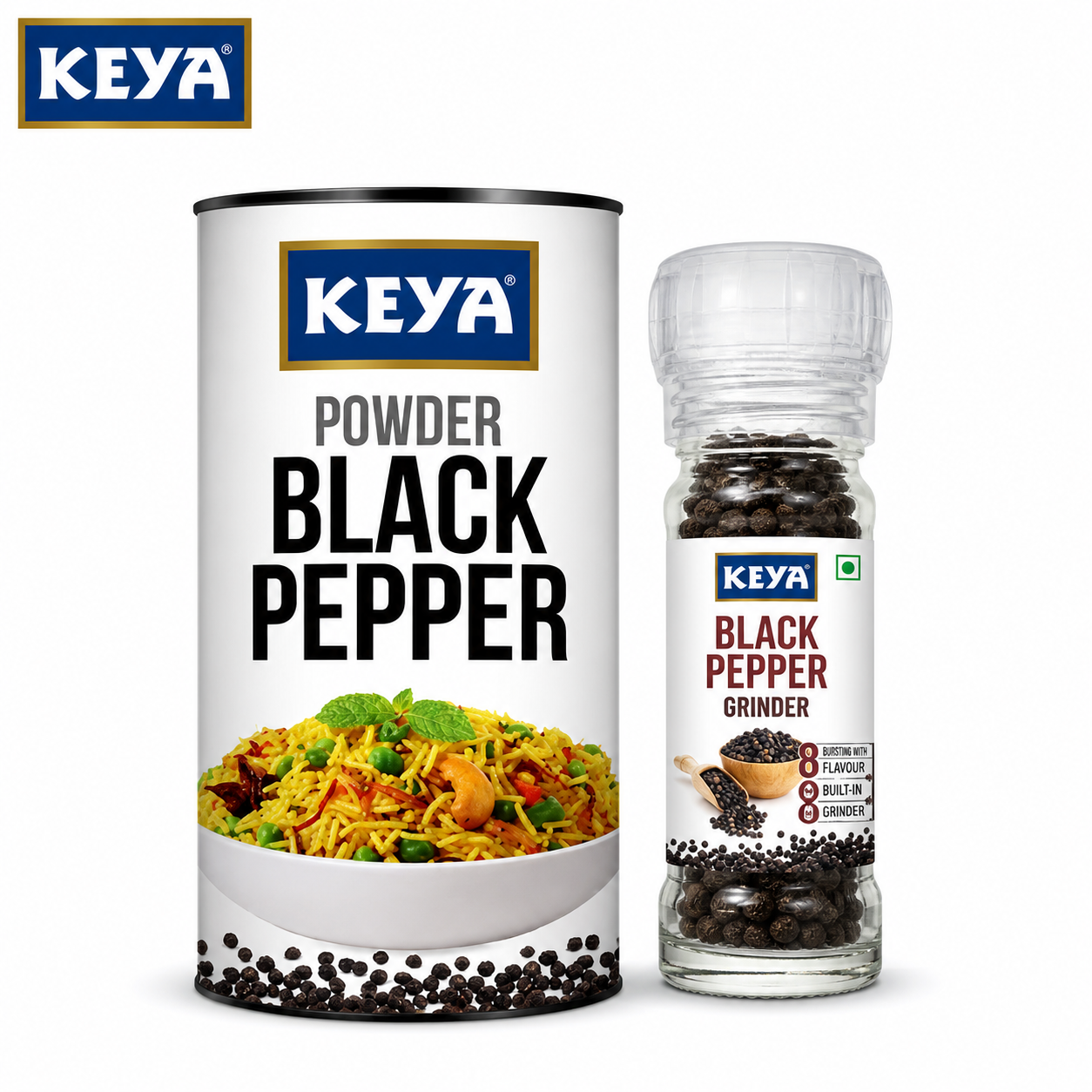 Keya Black Pepper Powder 100G | Premium Fine Ground Kali Mirch for Cooking, Seasoning & Flavor Boost | Pure & Aromatic Spice