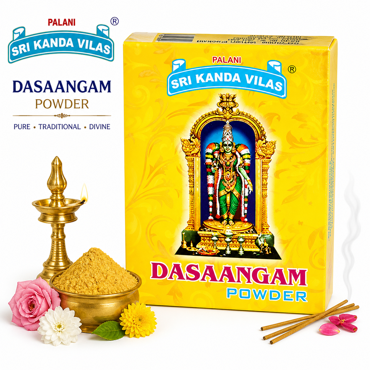 Sri Kanda Vilas Dasaangam Powder 50G | Natural Herbal Dhoop Powder for Pooja, Meditation & Home Purification | Divine Fragrance & Long-Lasting Freshness