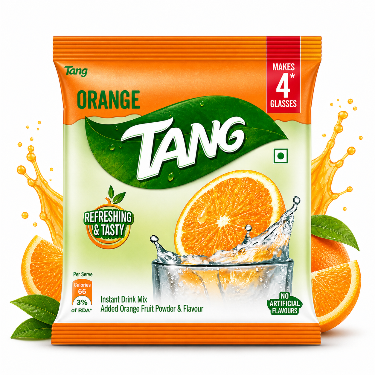 Tang Orange Instant Drink Mix 75G | Vitamin C Energy Booster & Refreshing Orange Drink | Easy to Make Juice for Kids & Family