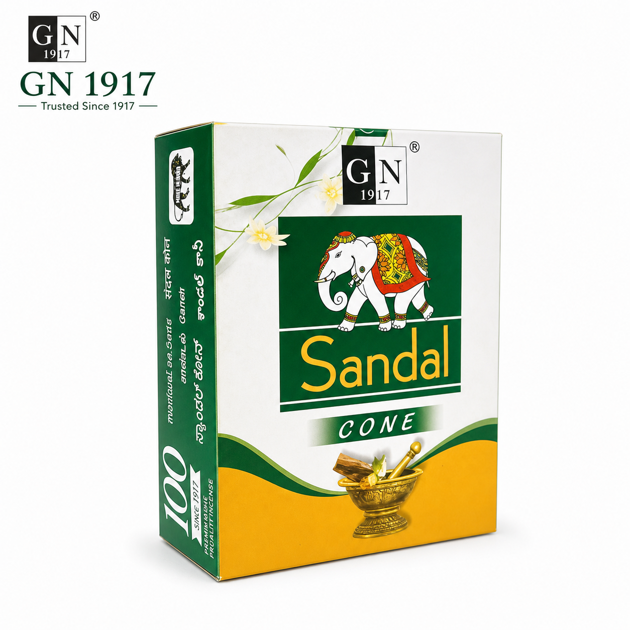 GN Sandal Cone 20N | Natural Sandalwood Dhoop Cones for Pooja, Meditation & Home Fragrance | Long-Lasting Calming Aroma & Spiritual Use