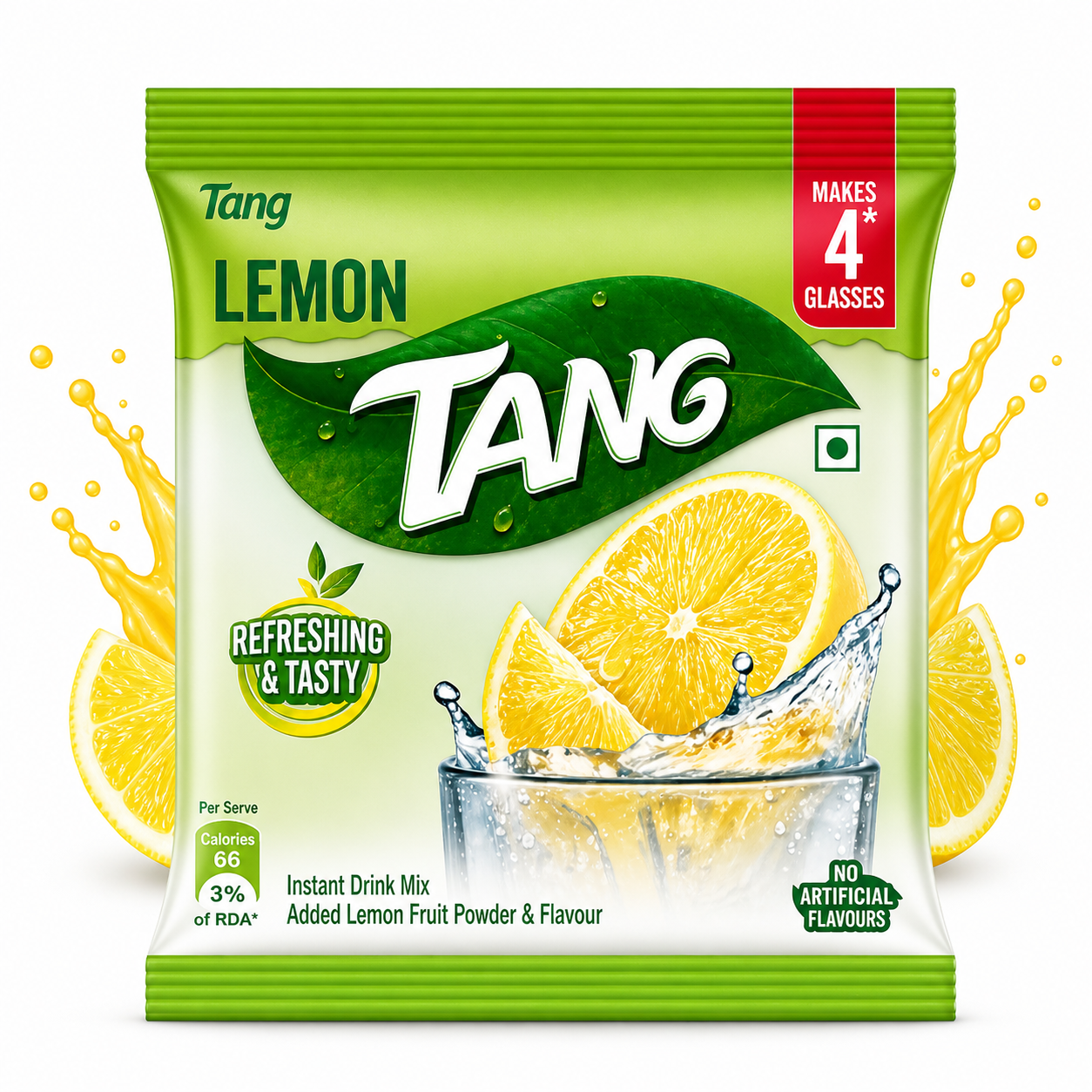 Tang Lemon Instant Drink Mix 75G | Refreshing Vitamin C Energy Drink | Zesty Lemon Flavor Juice for Kids & Family Hydration