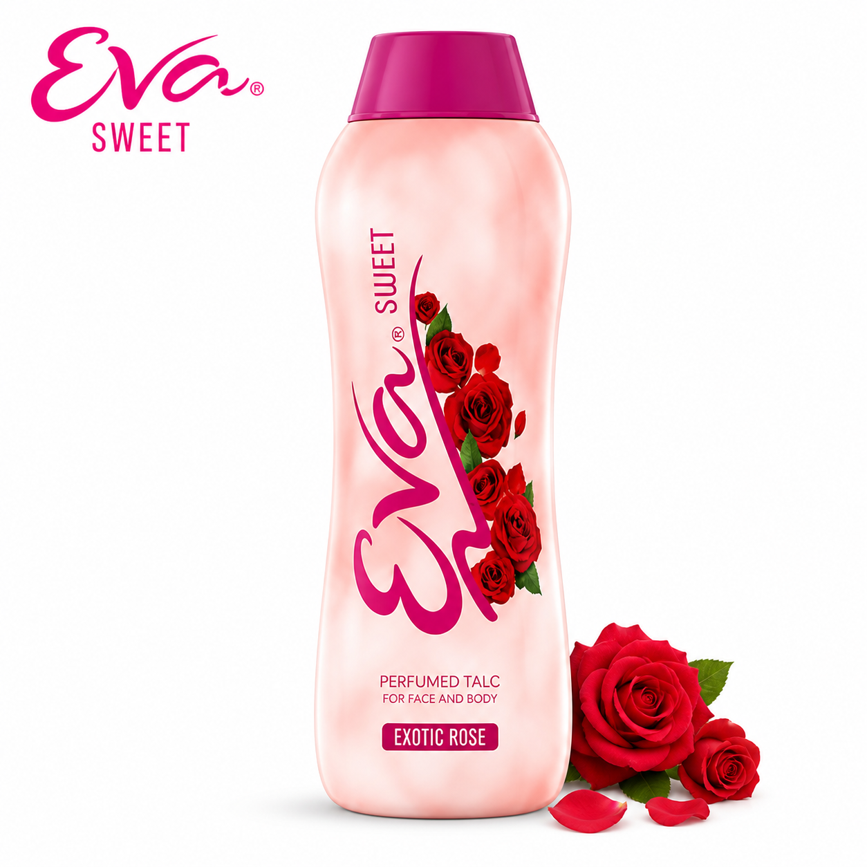 Eva Exotic Rose Talcum Powder 50G | Long-Lasting Freshness, Soft Smooth Skin & Sweat Control for Women Daily Use