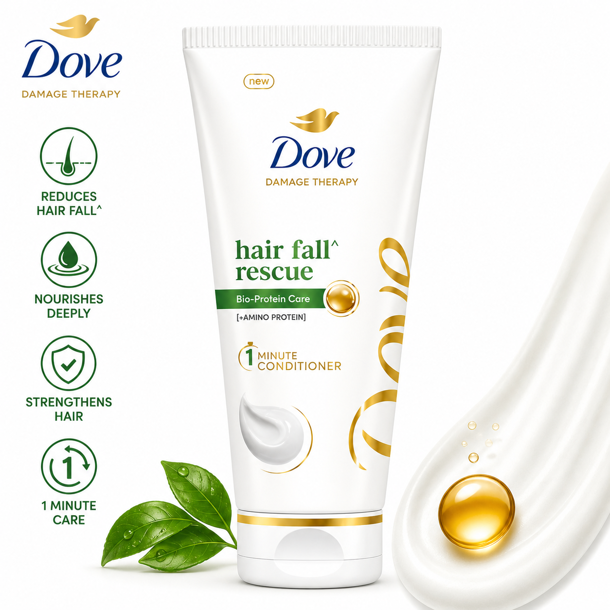 Dove Hair Fall Rescue Conditioner 80ml | Anti Hair Fall, Strengthening & Deep Nourishing Conditioner for Weak Hair