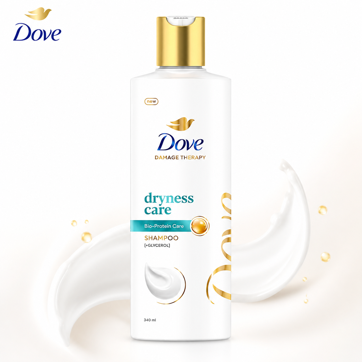 Dove Dryness Care Shampoo 175ml | Deep Nourishment, Moisture Repair & Soft Smooth Hair for Dry & Rough Hair