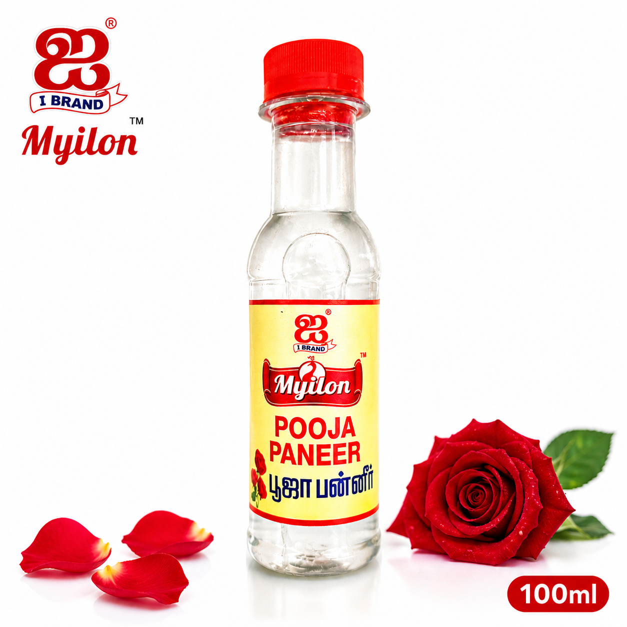 Myilon Pooja Paneer 100Ml | Pure Floral Fragrance Water for Pooja, Aarti & Spiritual Use | Long Lasting Divine Aroma & Space Freshener