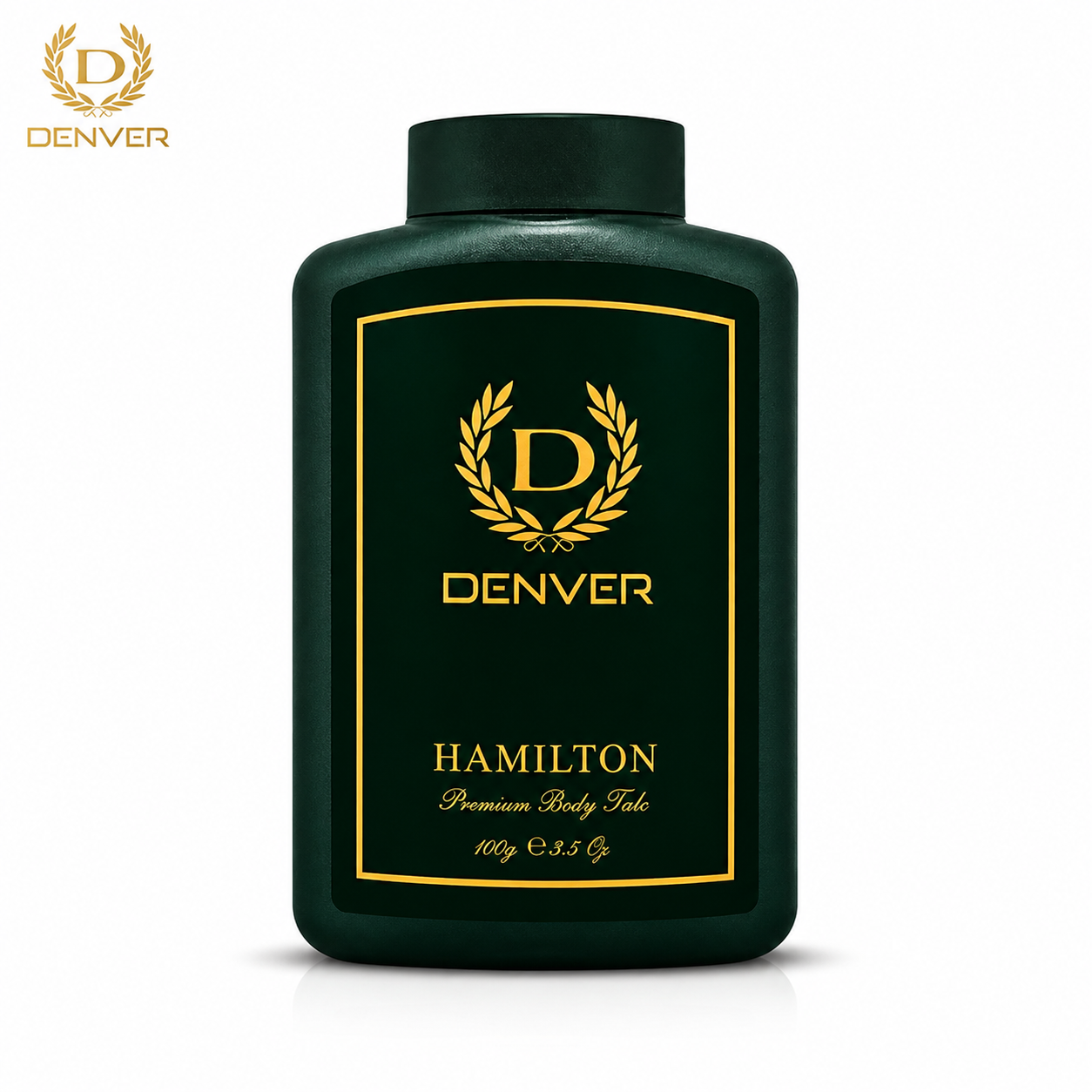 Denver Hamilton Premium Body Talc 100g | Long Lasting Freshness & Masculine Fragrance | Sweat Absorbing Smooth Skin Powder for Men