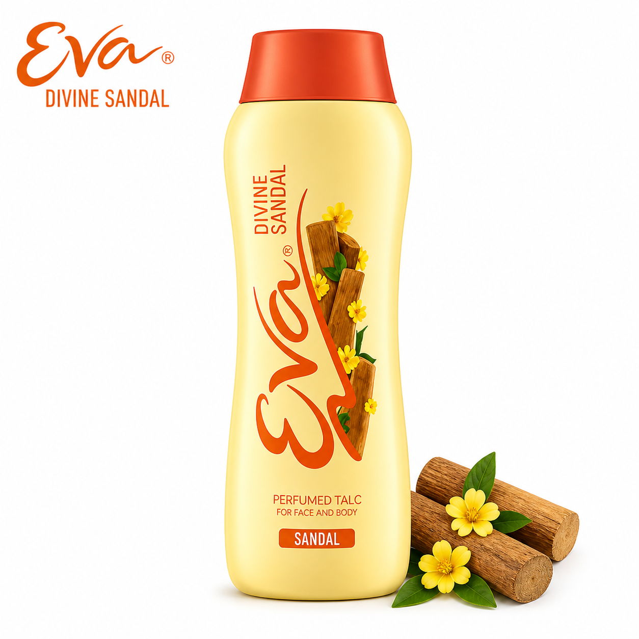 Eva Sandal Talcum Powder 50G | Long-Lasting Freshness & Sweat Control | Soft Skin Daily Use Talc for Women & Family