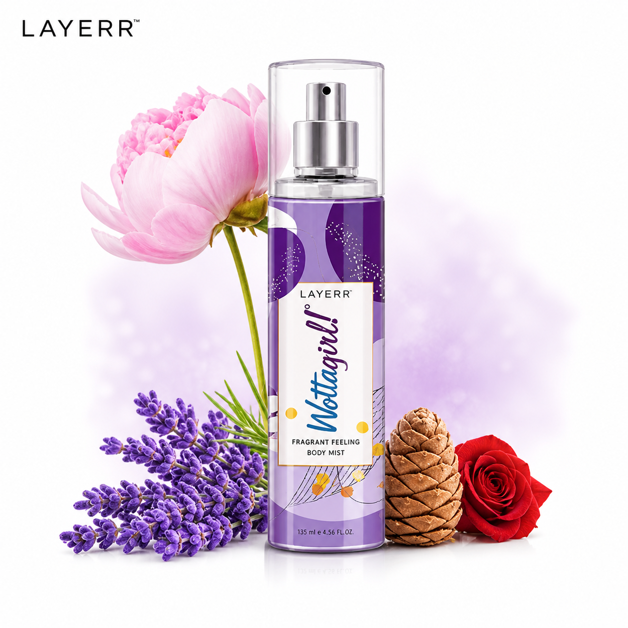Wottagirl French Peony Body Splash 25ml | Floral Feminine Fragrance Mist for Women | Long Lasting, Refreshing & Travel Friendly Daily Body Spray