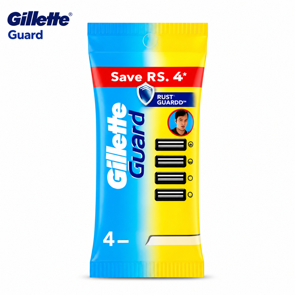Gillette Guard Cartridges 4N | Rust Guard Technology & Smooth Clean Shave | Durable Razor Blades for Men Daily Grooming