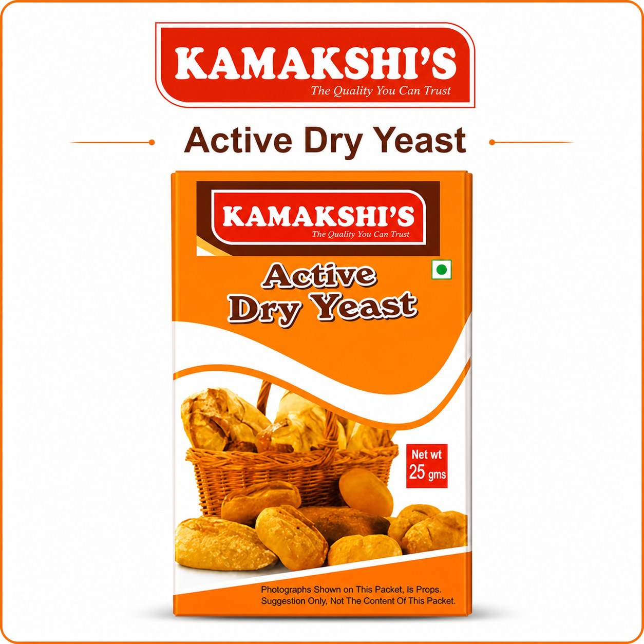 Kamakshi’s Active Dry Yeast 25g | Fast Rising Baking Yeast for Bread, Pizza & Cakes | Premium Quality Instant Yeast for Soft, Fluffy & Perfect Rise Every Time