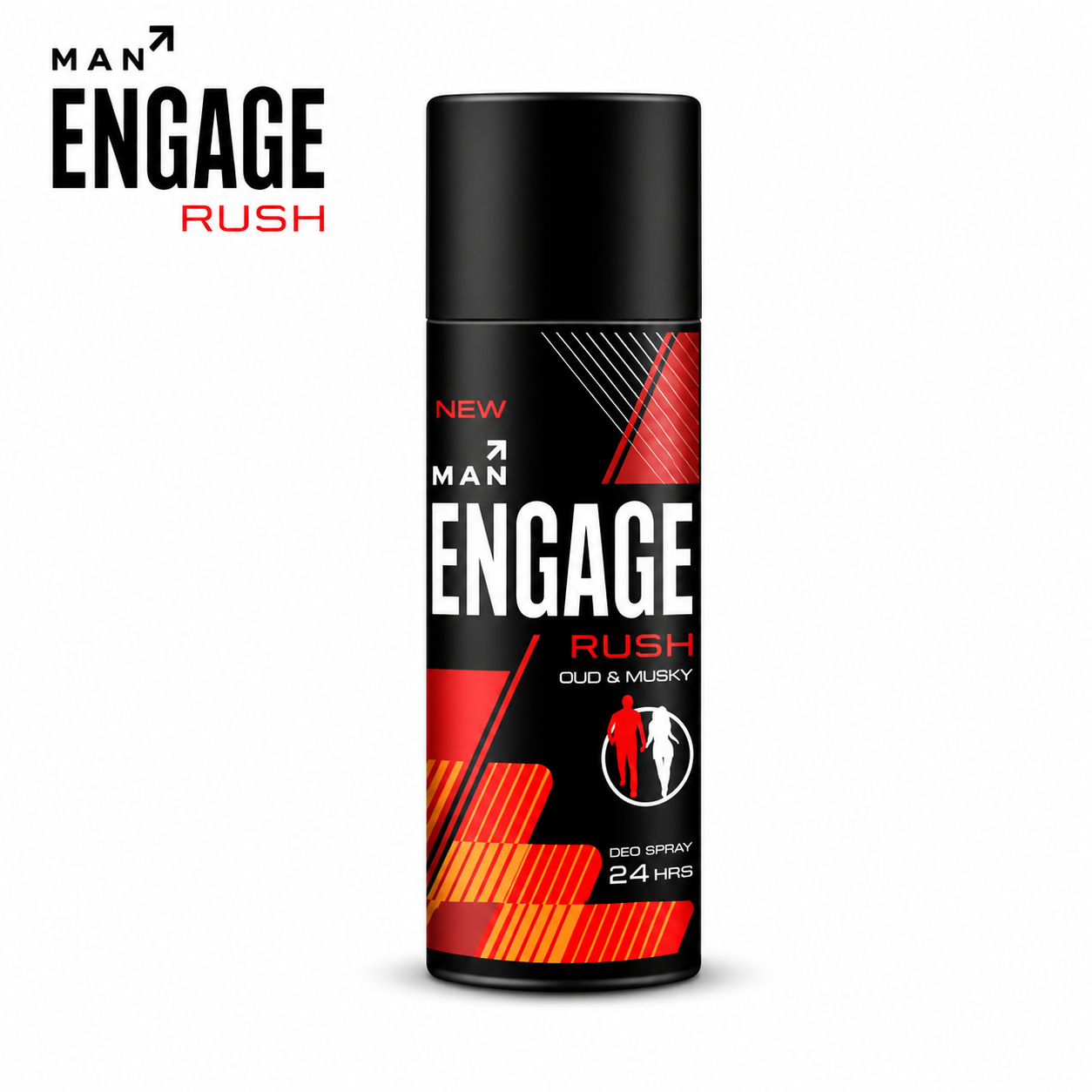 Engage Man Rush Deodorant Spray 50Ml | 24Hr Freshness & Oud Musky Fragrance | Long-Lasting Body Spray for Men Daily Use