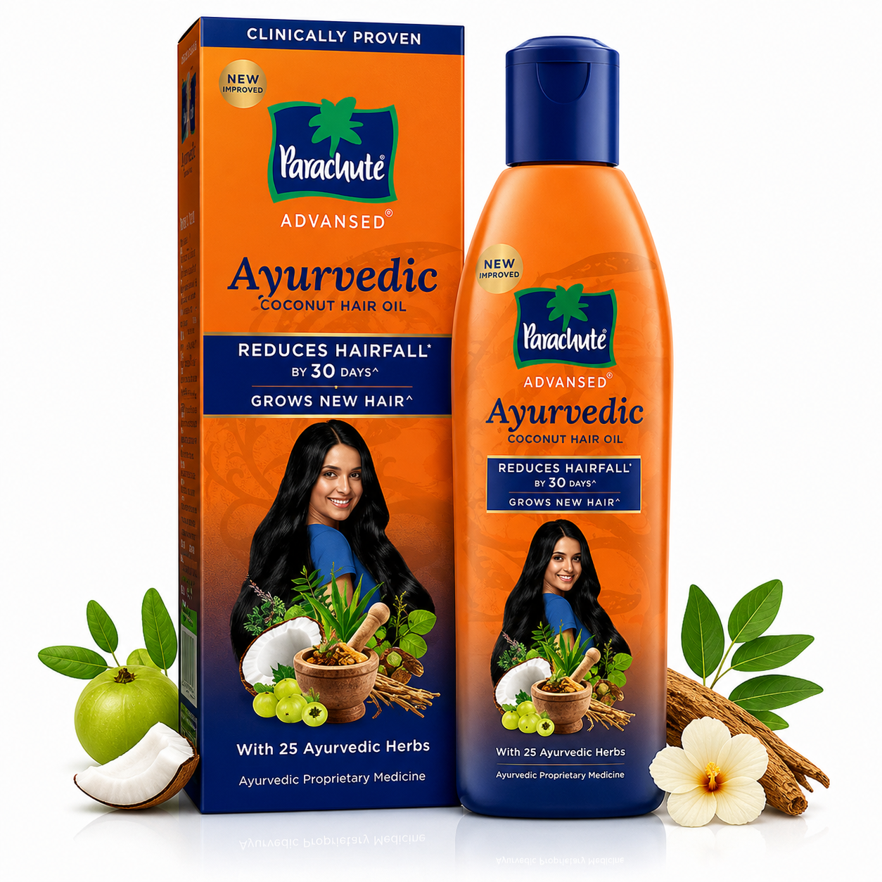 Parachute Advanced Ayurvedic Coconut Hair Oil 90ml | Reduces Hair Fall & Promotes Hair Growth | Enriched with 25 Herbs for Strong, Healthy Hair