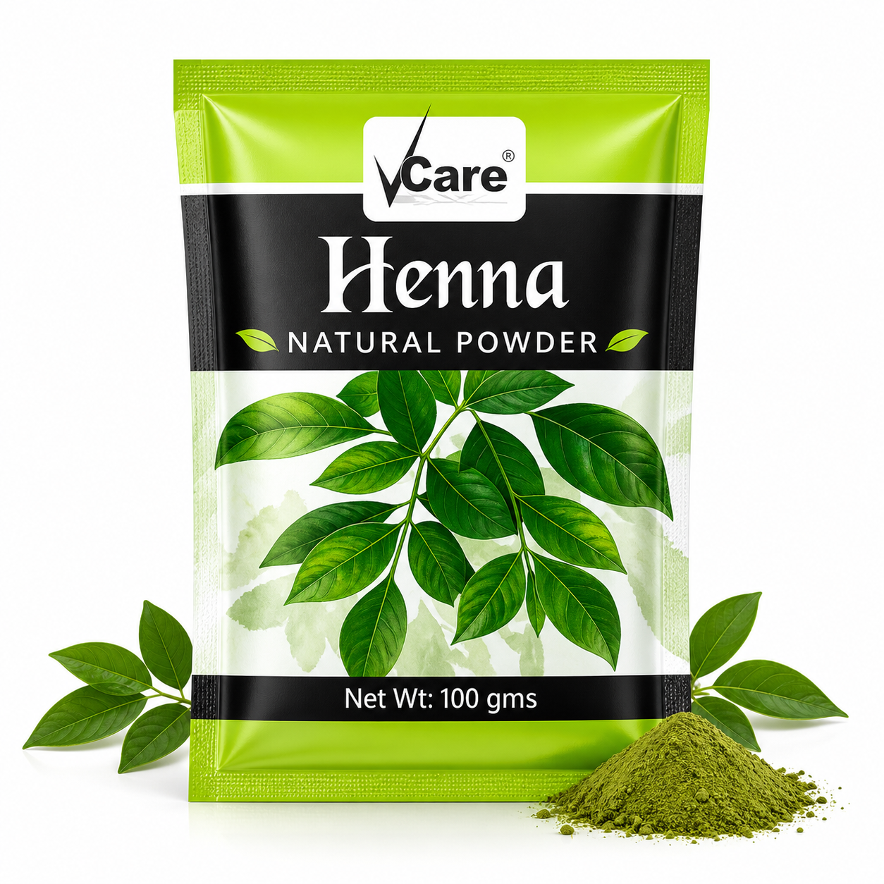 Vcare Henna Powder 100g | 100% Natural Hair Color & Conditioner | Chemical-Free Herbal Hair Care for Strong, Shiny Hair