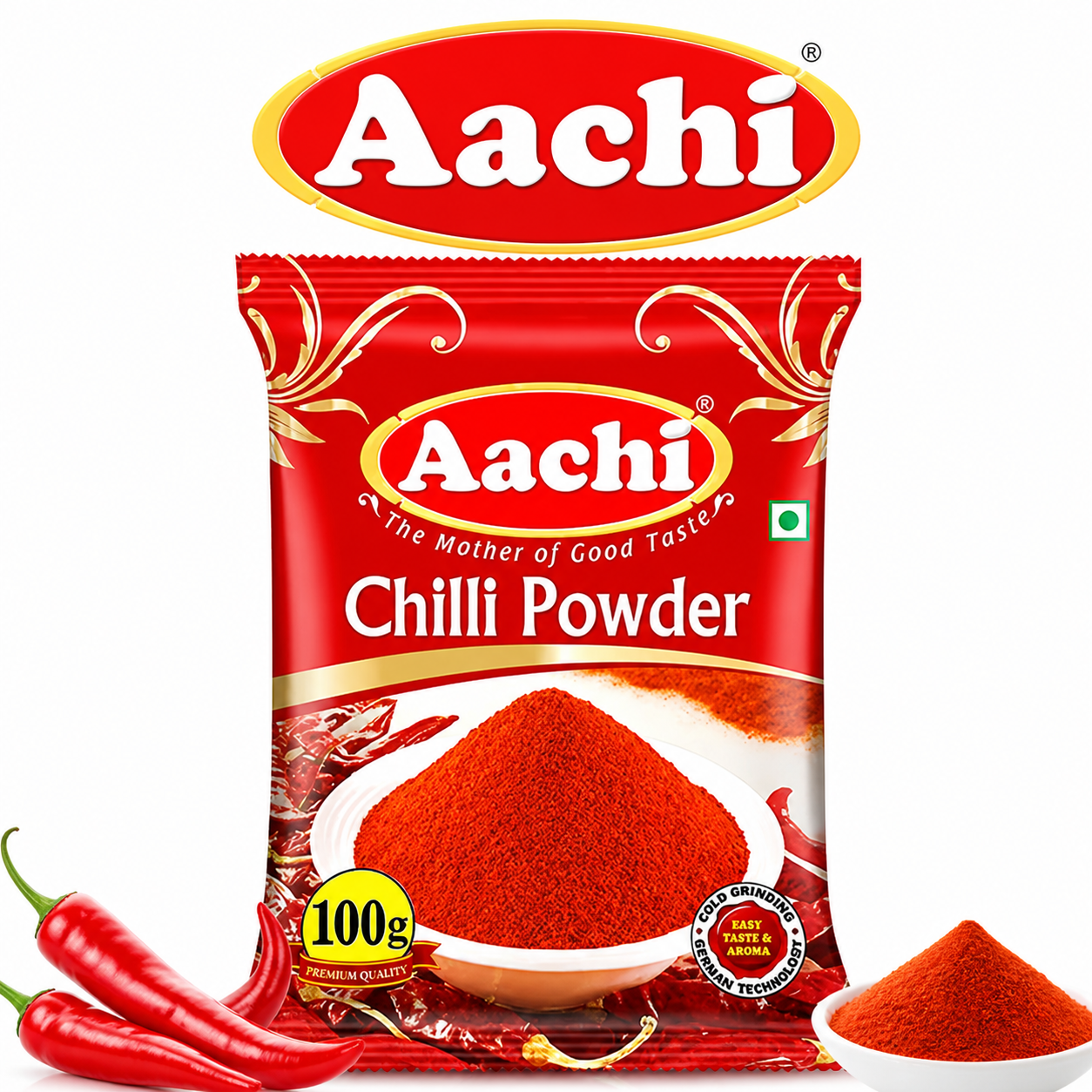 Aachi Chilli Powder 100g | Premium Red Chilli Powder for Rich Color & Spicy Flavor | Pure & Natural Masala for Curries, Marinades & Indian Cooking