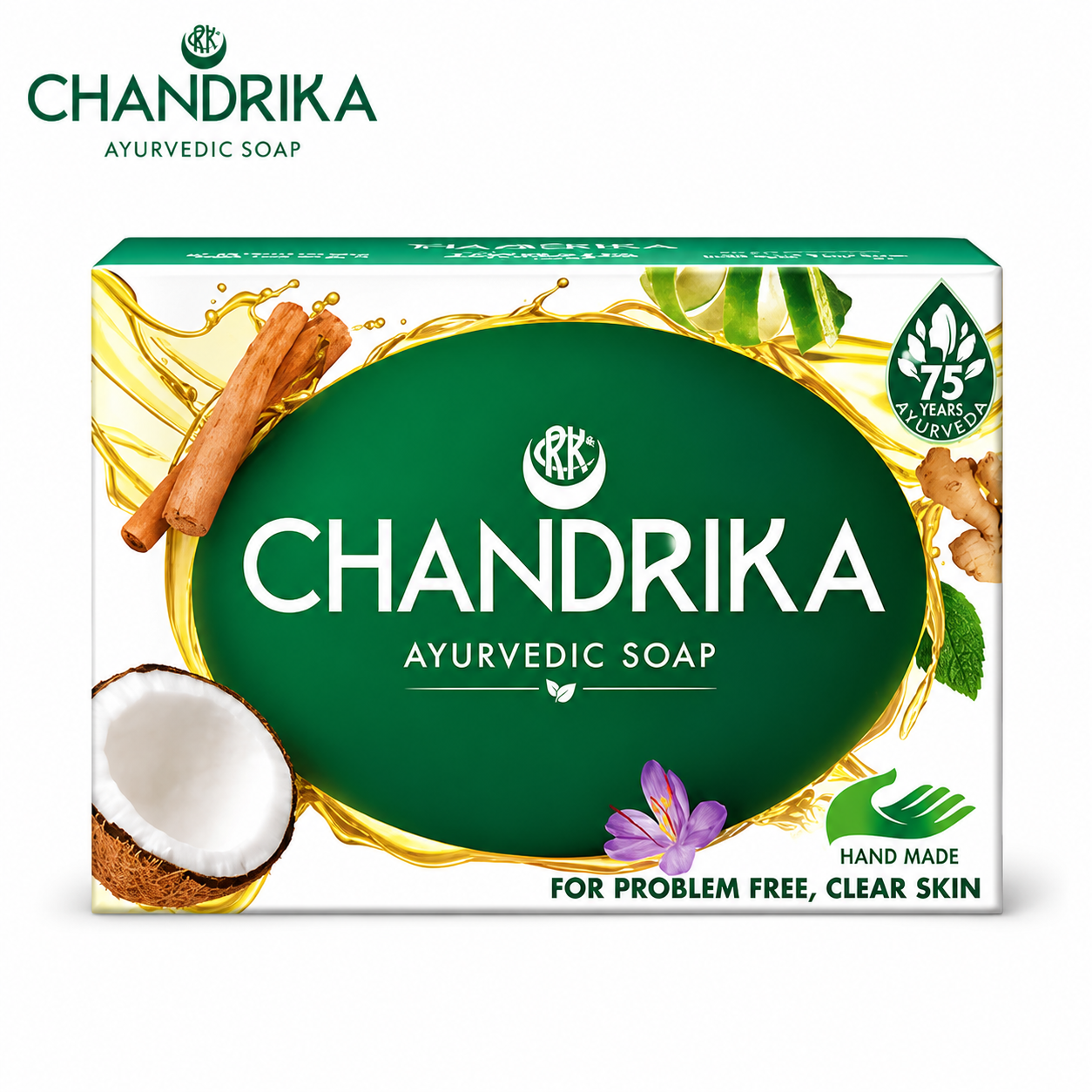 Chandrika Ayurvedic Soap 125G | Herbal Deep Cleansing & Clear Skin Care | Natural Soap for Daily Use Men & Women